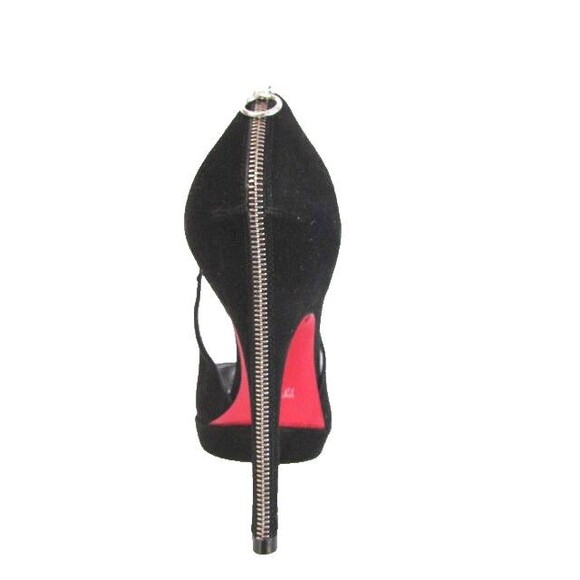 Women's Shoes Heels Pumps Designer Tizti Black Suede Rear ZIP Heels Pumps 8.5M